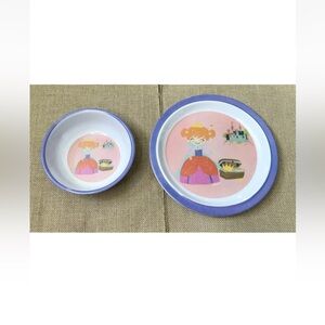 Citrus Grove Princess Castle Melamine Plate And Bowl Set Whimsical Fairy Tale